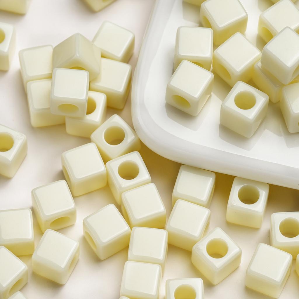 Acrylic 7mm Square Hole Beads Loose Beads Handmade DIY Jewelry Accessories