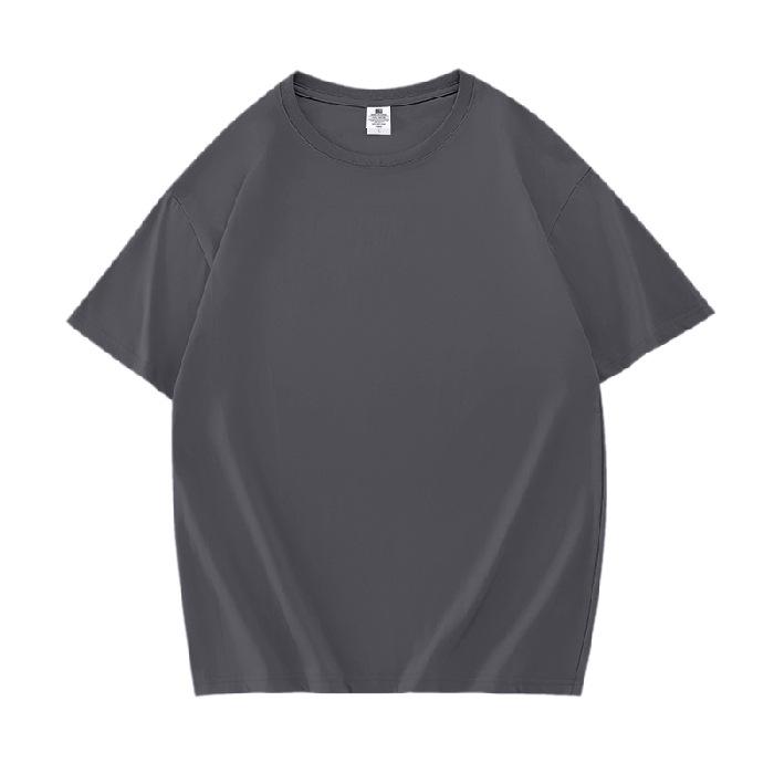 Unisex 200g Pure Cotton Drop-Shoulder T-Shirt, Short-Sleeve, Blank Design, Ribbed Collar, Back-Buttoned, Ideal for Class Uniforms, High Quality.