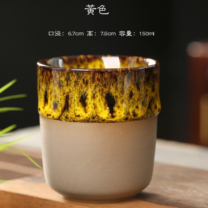 Japanese Style Tea Cup Pottery Vintage Household Office Coffee Mugs Drinkware Milk Breakfast Latte Kung Fu Teacup Drinkware New