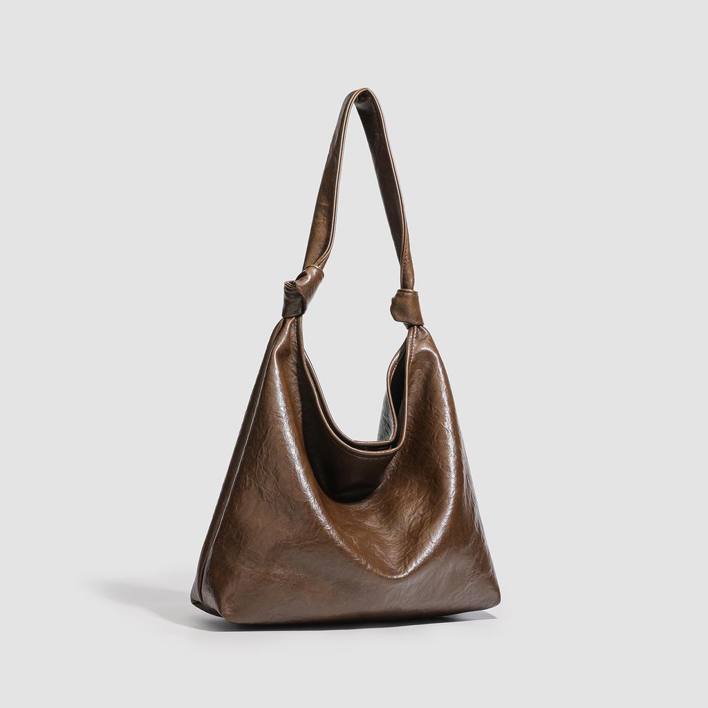 Retro Simple Large-capacity Tote Bag Female College Student Commuter Leisure Bag Single Shoulder Crossbody Underarm Handbag Female