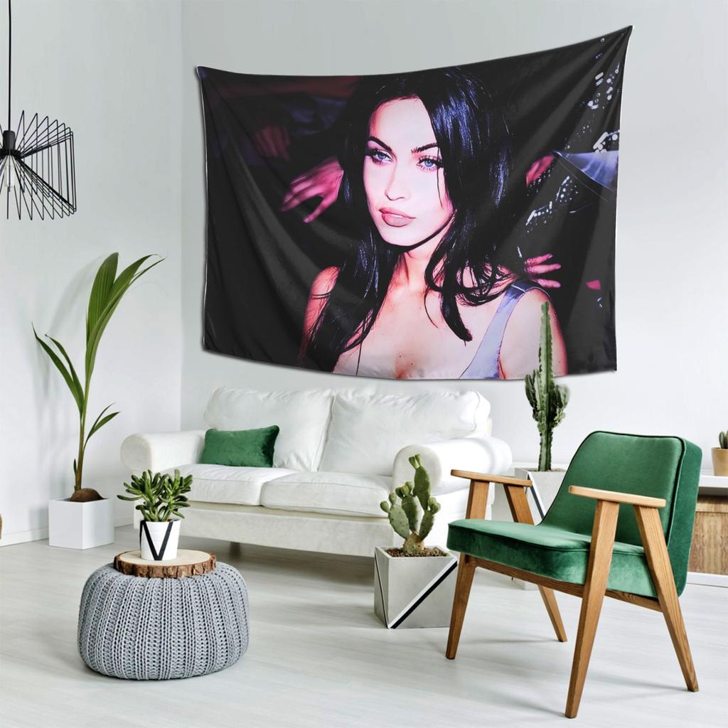 Megan Fox Tapestry Wall Hanging  Stylish Black  White Print HighQuality Polyester Fabric Perfect for Living Room Bedroom
