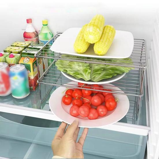 Multifunctional Stainless Steel Layered Dish Rack Large Capacity Kitchen Storage Shelf Cabinet Table Top Dish Drying Rack Seasoning Bottle Pan