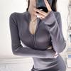 Women's Sexy Spice Semi-turtleneck Hip Wrap Dress Long-sleeved Knitted Little  Dress Sheath Dress