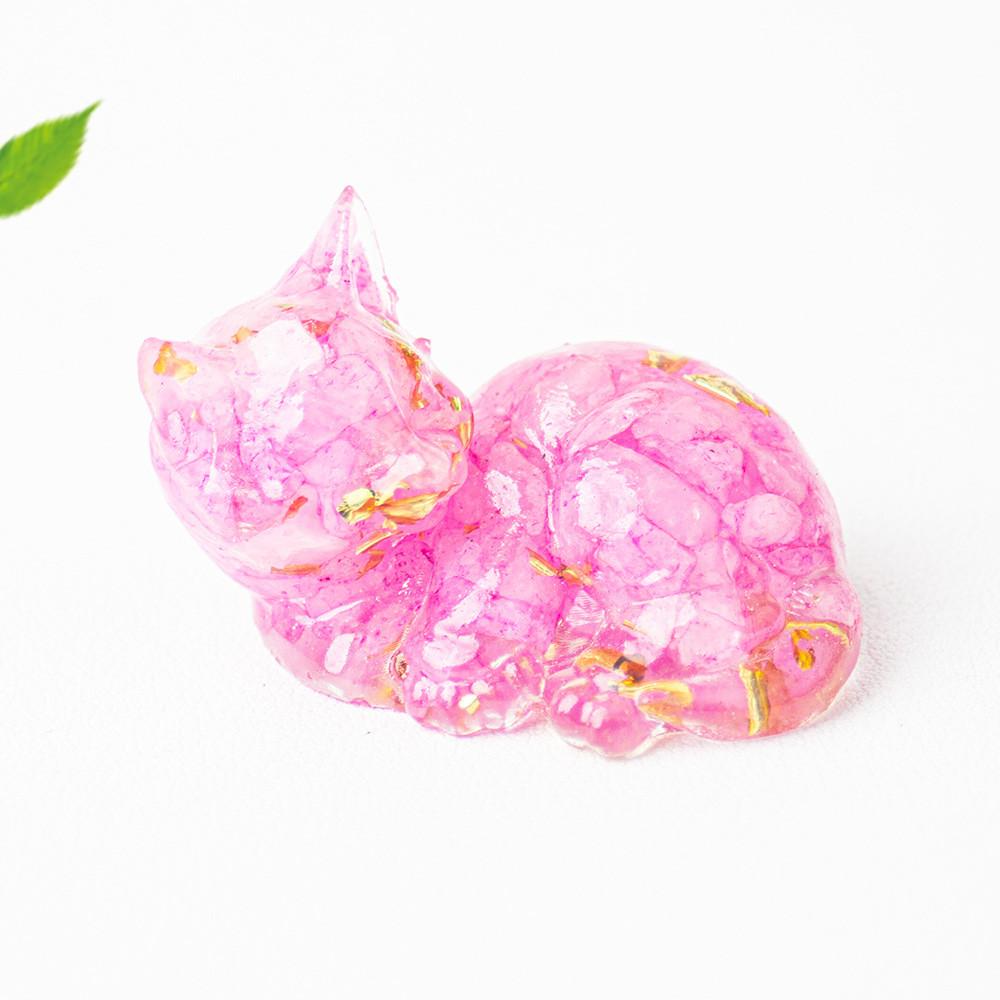 Resin Art Cat Figurine With Crystals For Home Office Decor Gift For Friends And Family