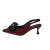 2025 Hot Sale Ladies Shoes Slip-on Women's High Heels Butterfly-knot Office and Career New Plus Size Closed Toe Sandals