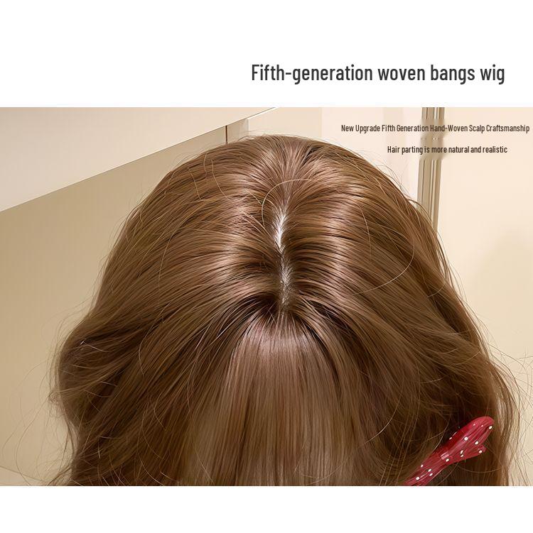 Korean Style Long Curly Ombre Wig for Women - Natural Autumn/Winter Vibe