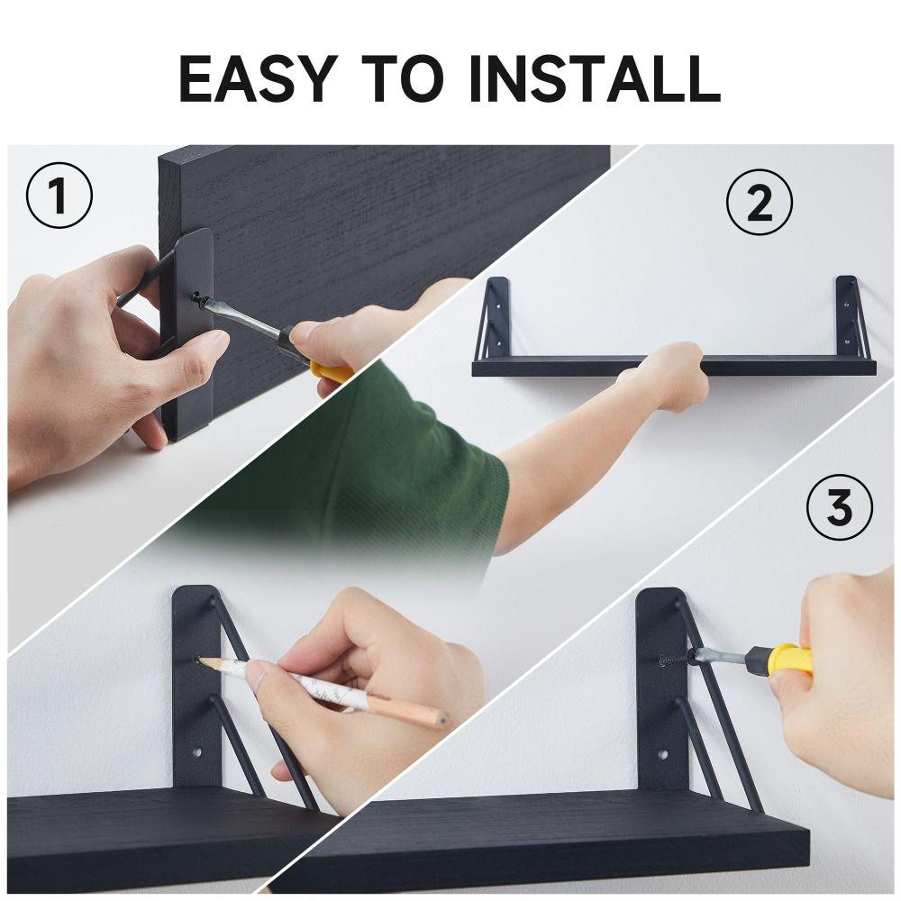 Modern Wall Mounted Floating Shelves Sturdy Versatile Wall Shelf Save Space Storage Rack Wall Decor