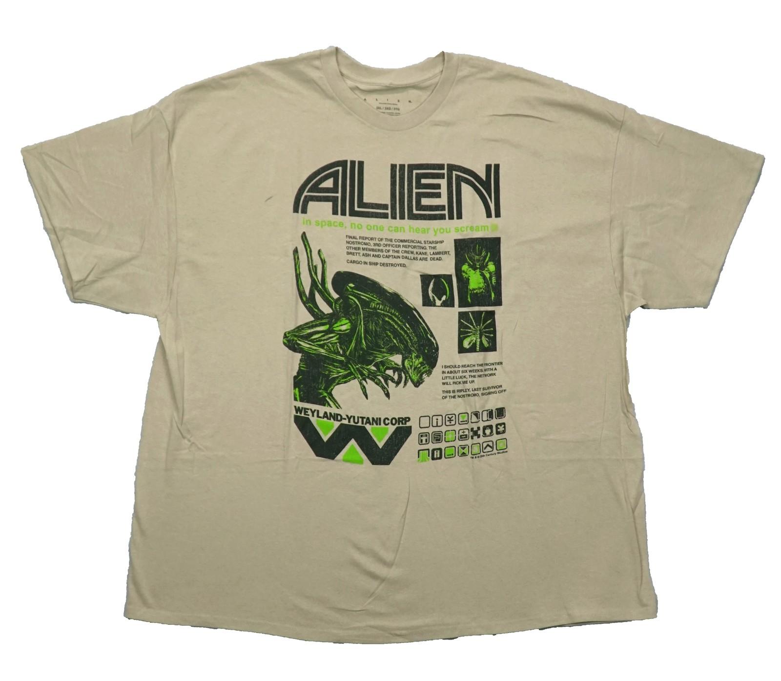Alien New Adult T-Shirt - Aliens Above Weyland-Yutani Corp Logo XL
