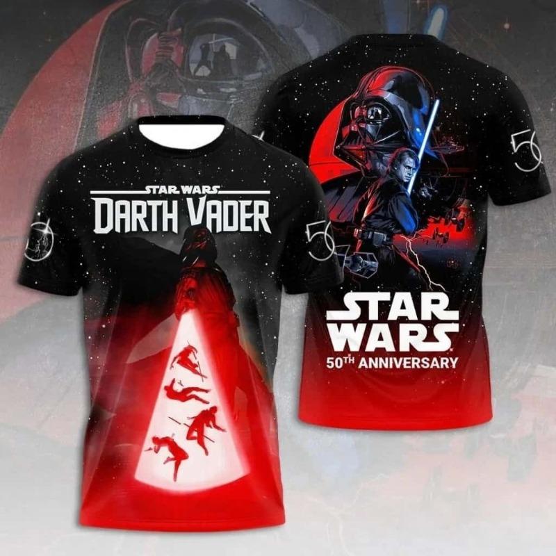 25-26 Summer Star Wars 50th Anniversary Commemorative Loose Party Theme 3D Short-Sleeve T-Shirt for Men Women And Kids