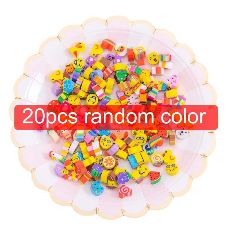 

20~100 шт. Мини-мультяшный ластик TPR Подарки на День защиты детей Сувениры для вечеринок Приз для конкурса Фрукты Животные Цифры Рождественский стиль TMZ