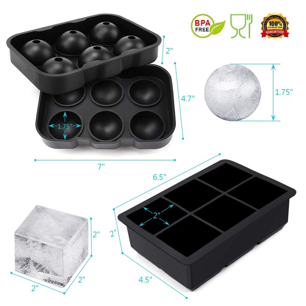 Summer 1pc Ice Cube Trays Silicone Ice Cube Molds for Freezer with Lid Reusable Whiskey Ice Mold Ball Diamond Ice Mold