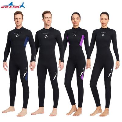 3MM Diving Suit Women's One-piece Long-sleeved Cold-proof Men's Snorkeling Surfing Swimming Warm Wet