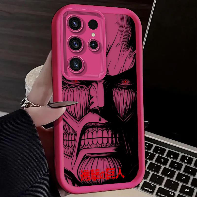 Attack On Titan Anime Giant Case For Samsung Galaxy S24 S23 S25 Ultra S22 S21 Plus FE A56 A36 A26 A16 A06 A15 A25 A35 A55 5G