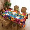 Mexikanische Blumige Tischdecke Rechteckig Volkskunst Muster Tischdecke mit Zackensaum Bunte Blumen Tischabdeckung für Esstisch Party Dekoration