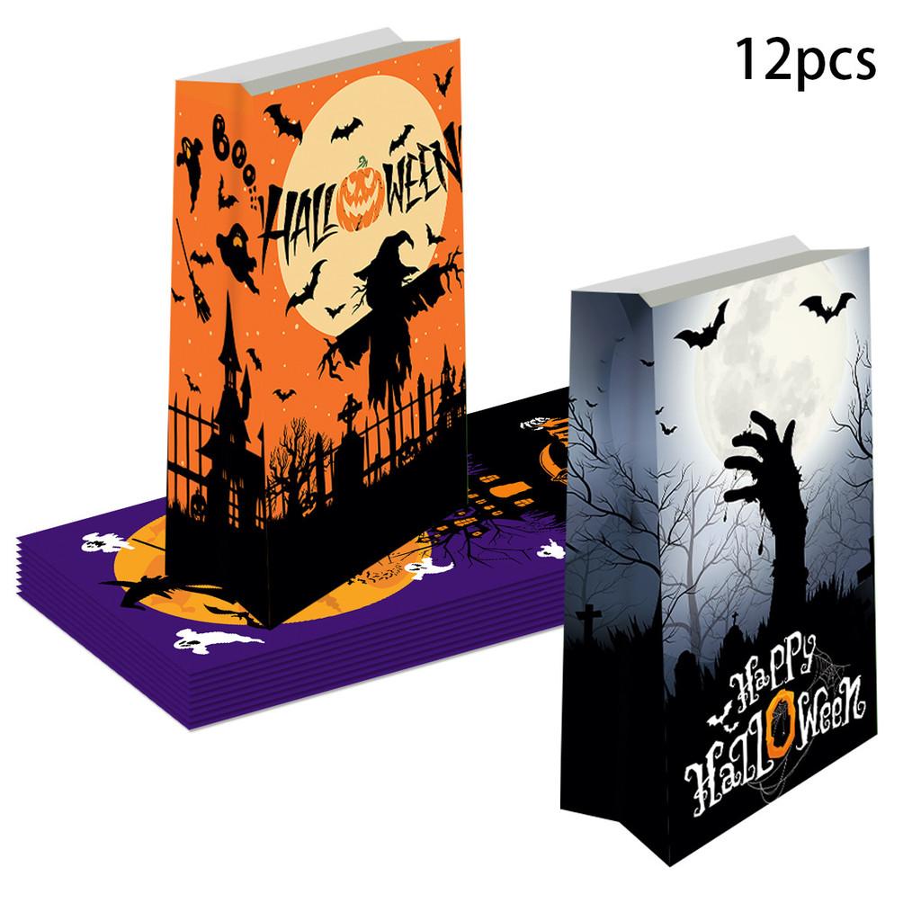 Scarecrow Theme Halloween Witch Pattern Party Snacks Candy Packaging Bags Paper