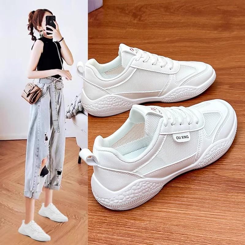 Summer mesh casual sports shoes women's little white shoes breathable soft sole lightweight running women's shoes mesh shoes women's dad shoes