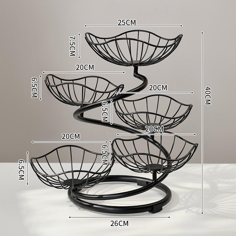 High-end Light Luxury Multi-layer Fruit Pan Rack Household Living Room Coffee Table Dried Fruit Snacks Placed Exquisite Atmospheric Fruit Basket