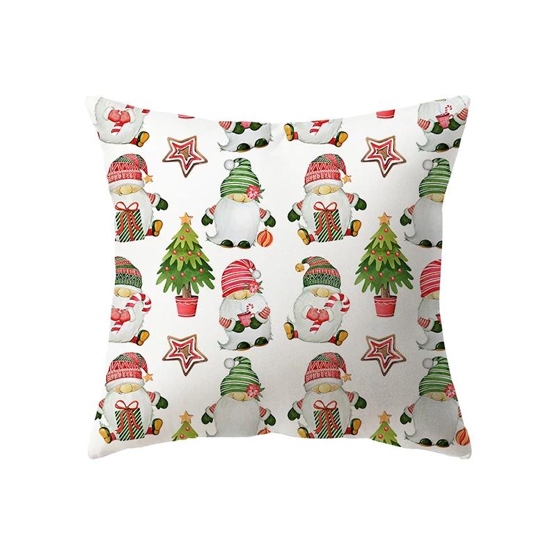 Merry Christmas Santa Claus Decorative Printed Pattern Cushion Cover Home Living Room Sofa Pillow