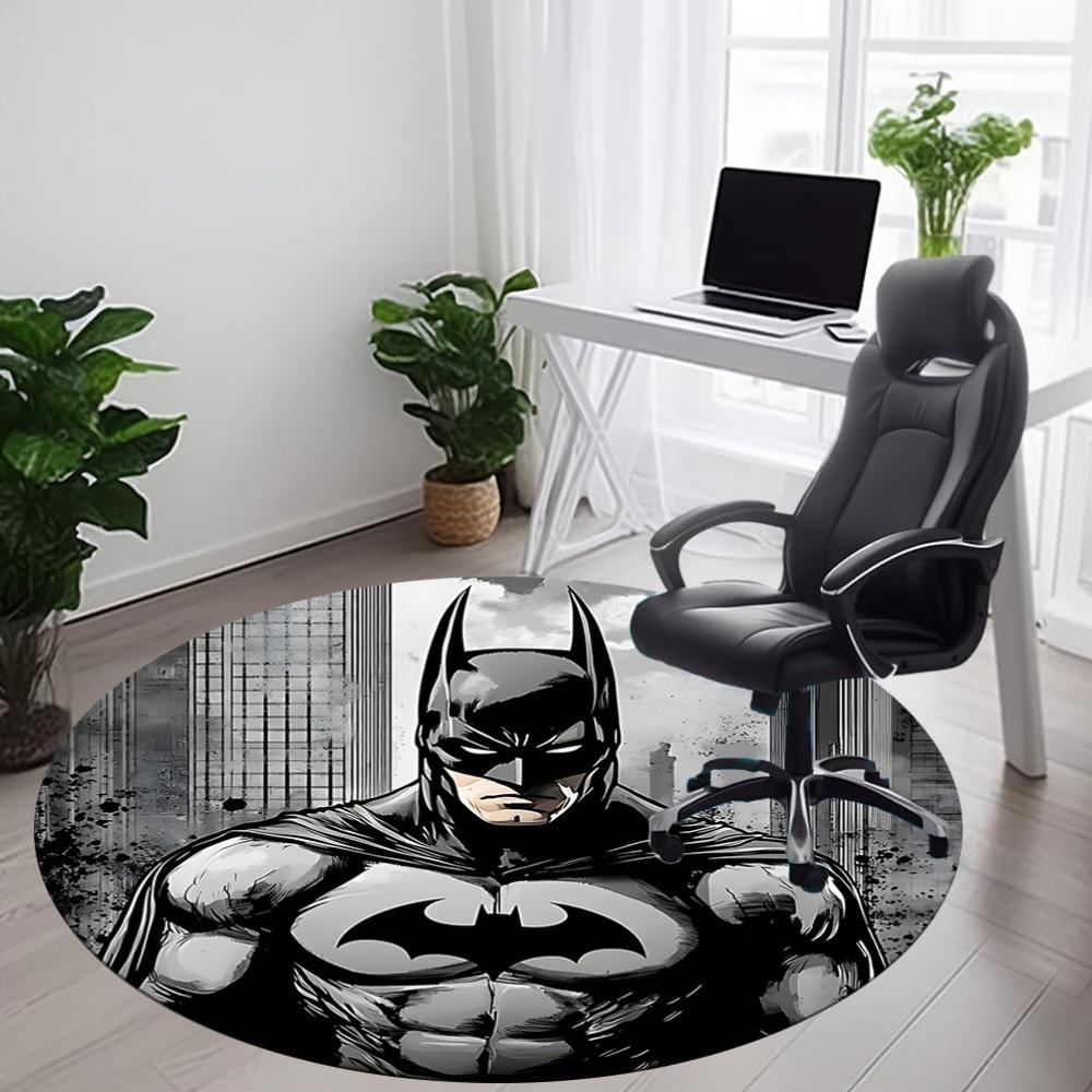 1 Stück Batman Büro Runder Teppich, Unter Bürostühlen Schlafzimmer Wohnzimmer Heimdekoration, Raumdeko, In Verschiedenen Größen Erhältlich