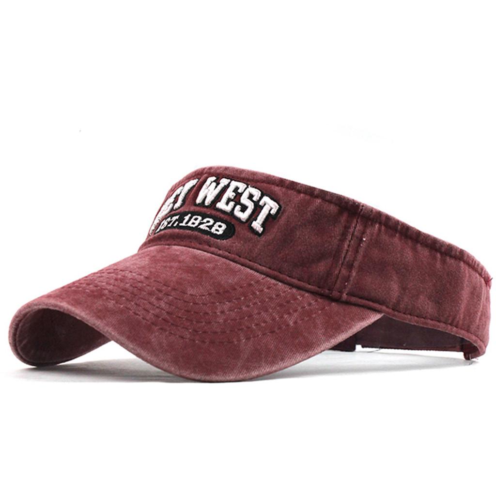 Pălărie de soare goală unisex, șapcă din pânză spălată, broderie în aer liber