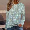 Summer Fashion Women's Casual Long-sleeved Printed T-shirt Top