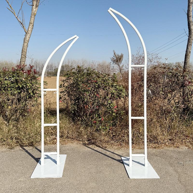 Outdoor Wedding Arch with Cow & Sheep Horn Props - Wrought Iron Flower Stand