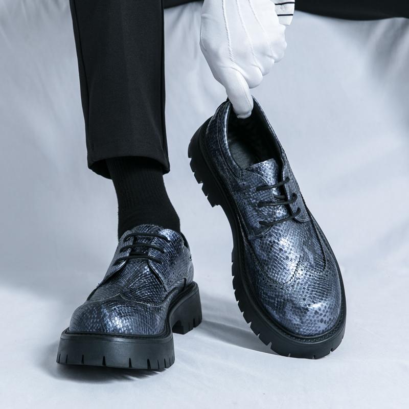 Zapatos Oxford de Moda para Hombre con Cordones Negros de Suela Gruesa Resistentes al Desgaste Negocios Marca Zapatos Formales para Hombre Zapatos Sociales de Lujo