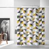 Shower Curtains 180Cm Geometric Simple Bathroom Curtain Modern Style Polyester Fabric With Hooks Bath Decor 71 Inches Waterproof