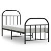 VidaXL Cadre de lit métal avec tête de lit-pied de lit noir 75x190 cm 353643