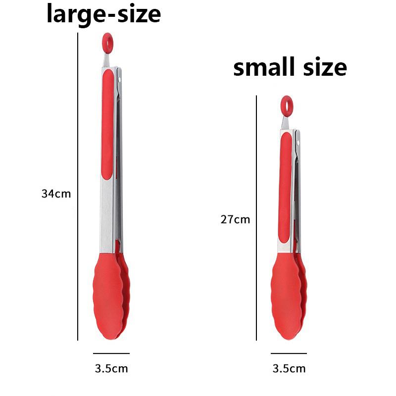 Kitchen Cooking Tongs Heat Resistant Stainless Steel BBQ Tools with Silicone Tips For Salad Grill Accessories Locking Food Tong