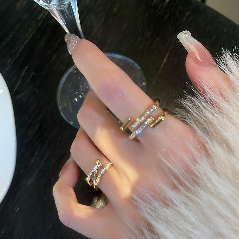 Zircon Multi-Layer Adjustable Minimalist Ring: Exquisite, Light Luxury Fashion