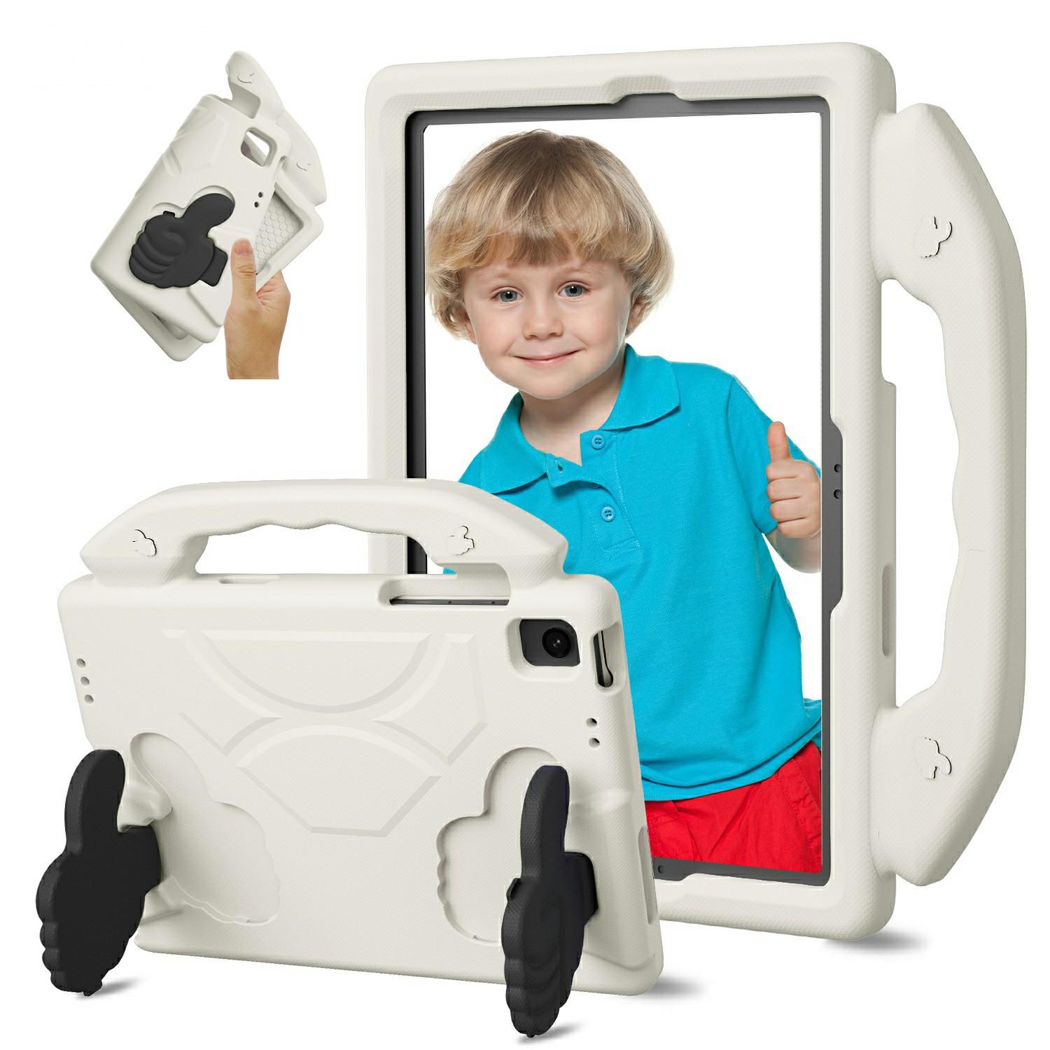 

For Samsung Galaxy Tab A9+ Case Ultra-Soft EVA Thumb Kickstand Tablet Cover White