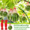 100 PCS Watermelon Nets, 18 Inches Melon Hammock Red Onion Mesh Bags, Reusable Cantaloupes Hanging Mesh Bag with Drawstring for Trellis Vertical