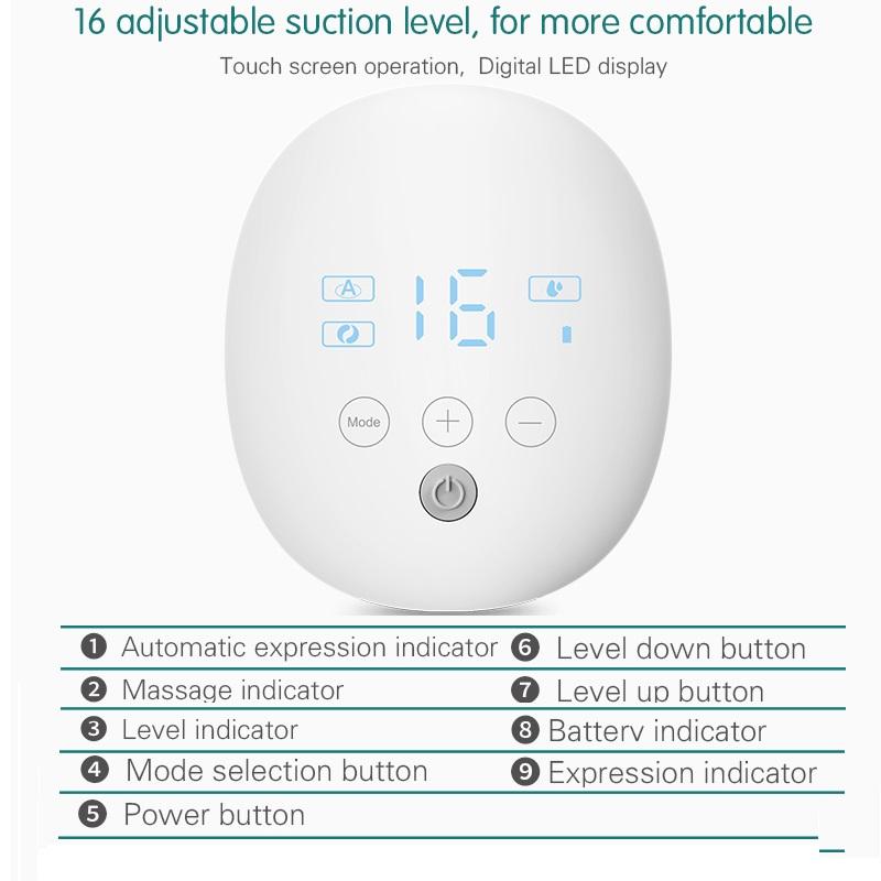 Electric Milk Breast Pump Medical Grade Silicone Double Wearable Electric Breast Pump Hands Free Automatic Breast Pump Messager