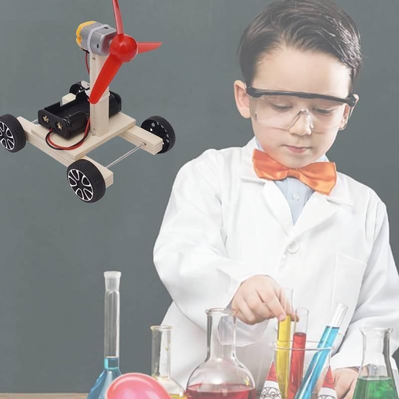 Science Diy Air-powered Car Educational Wood Model For Stem Education
