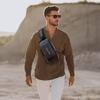 Men's Anti-Theft Chest Sling Bag Durable Oxford Fabric Motorcycle & Casual Sport Crossbody Bag Dual Zipper Compartments