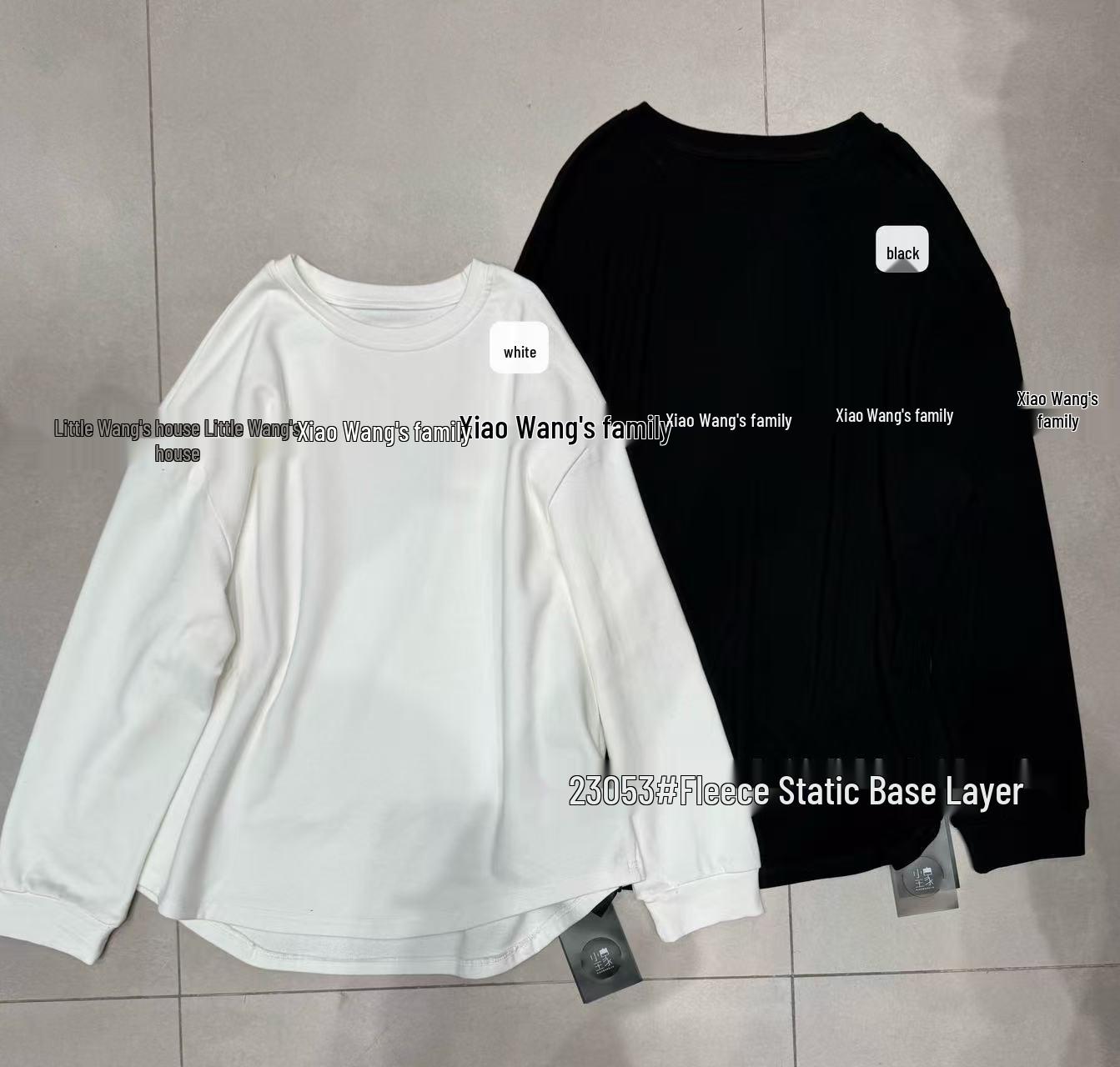 

Зимняя футболка с круглым вырезом и длинными рукавами из флиса большого размера в корейском стиле от Сяо Вана One Size чёрный