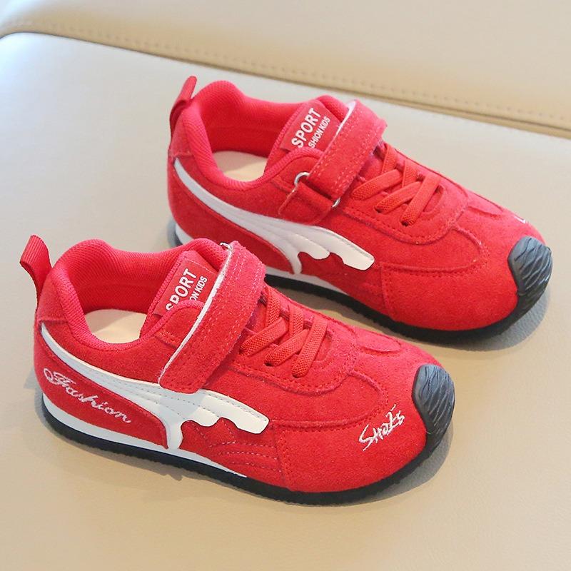 

Детская обувь А Ган, Спортивная обувь для мальчиков Весна/Осень Новое поступление, Повседневные кеды для девочек, Мягкая подошва, Детские немецкие кроссовки-слипоны 21 красный