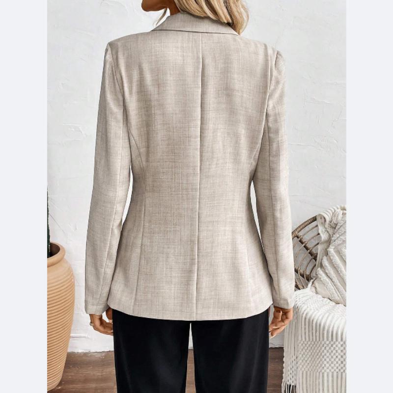 Blazer Feminino de Primavera com Manga Longa - Jaqueta Elegante e Slim para o Escritório