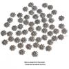 Handmade Antique Silver Flower Spacer Beads for DIY Bracelets & Hair Accessories