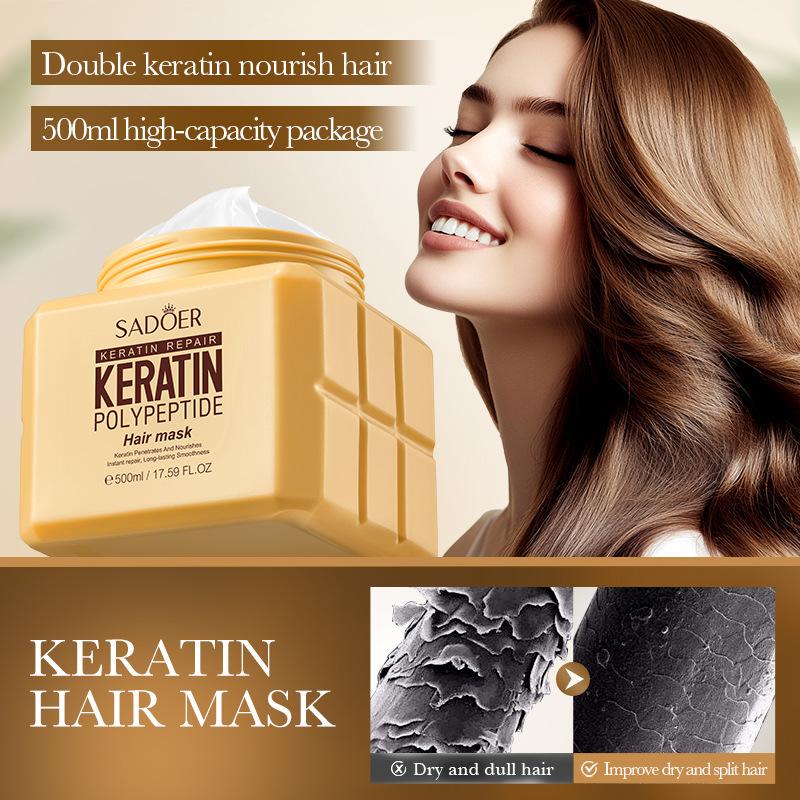 Keratin Peptide Softening Hair Mask SADOER Smooth Fluffy Conditioner