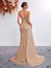 Sequined Strapless High-Waisted Mermaid Evening Gown