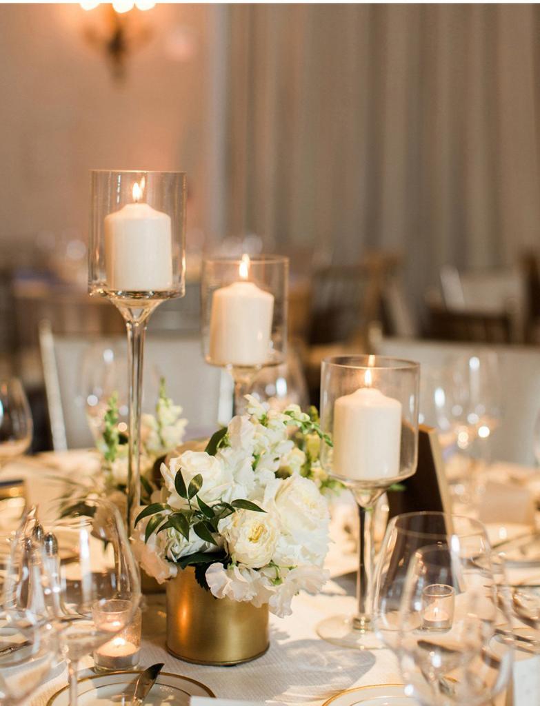 3PCS/SET Long Clear Glass Candle Stick Holder for Table Decor Transparent Candelabra for Home Party Decorative Accessories