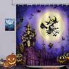 Bonhause Halloween Shower Curtain, Scary Night Witch Pumpkin Full Moon Haunted House Bathroom Curtain 72x72 Inch Polyester Fabric Waterproof Bath