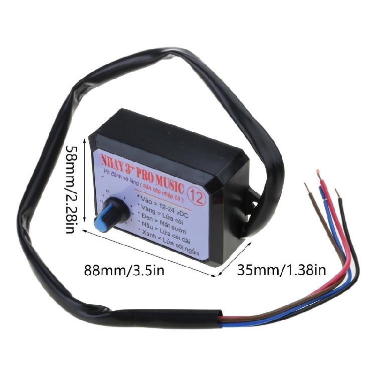 12 Sounds Car Horn Controller Electric Horn Speaker Sound Control Unit 12-24V
