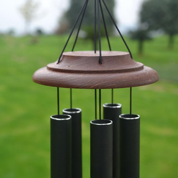 Feng Shui Windspiele  Ethnischer Stil Wohnaccessoires  Besondere Metallrohr-Windspiele PRE26 Frosted Black gray