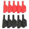 ZK20 10Pcs 4mm Red Black Safety Fully Insulated Stackable Banana Plug Connectors