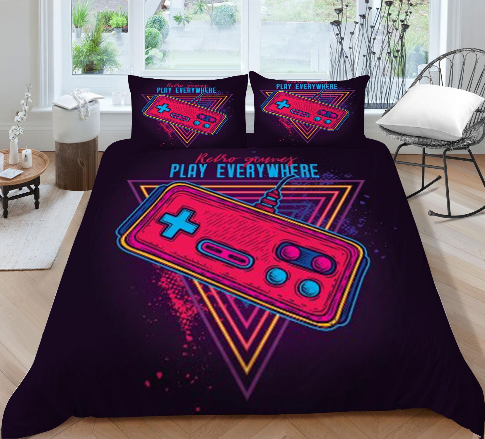 

Мультяшная Игровая Машина 3D Цифровая Печать Пододеяльник Наволочка Набор из двух-трех предметов Полиэстер 90*200