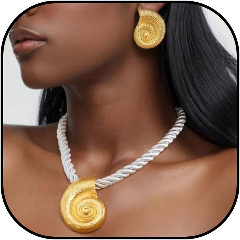 Dcfywl731 Starfish Seashell Necklace for Women Shell Pendant Accessories Chunky Gold Beach Jewelry Womens Fashion Accessories Summer Outfits for