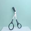 Pink Stainless Steel Eyebrow Trimming Scissors with Built-in Comb for Precise Grooming
